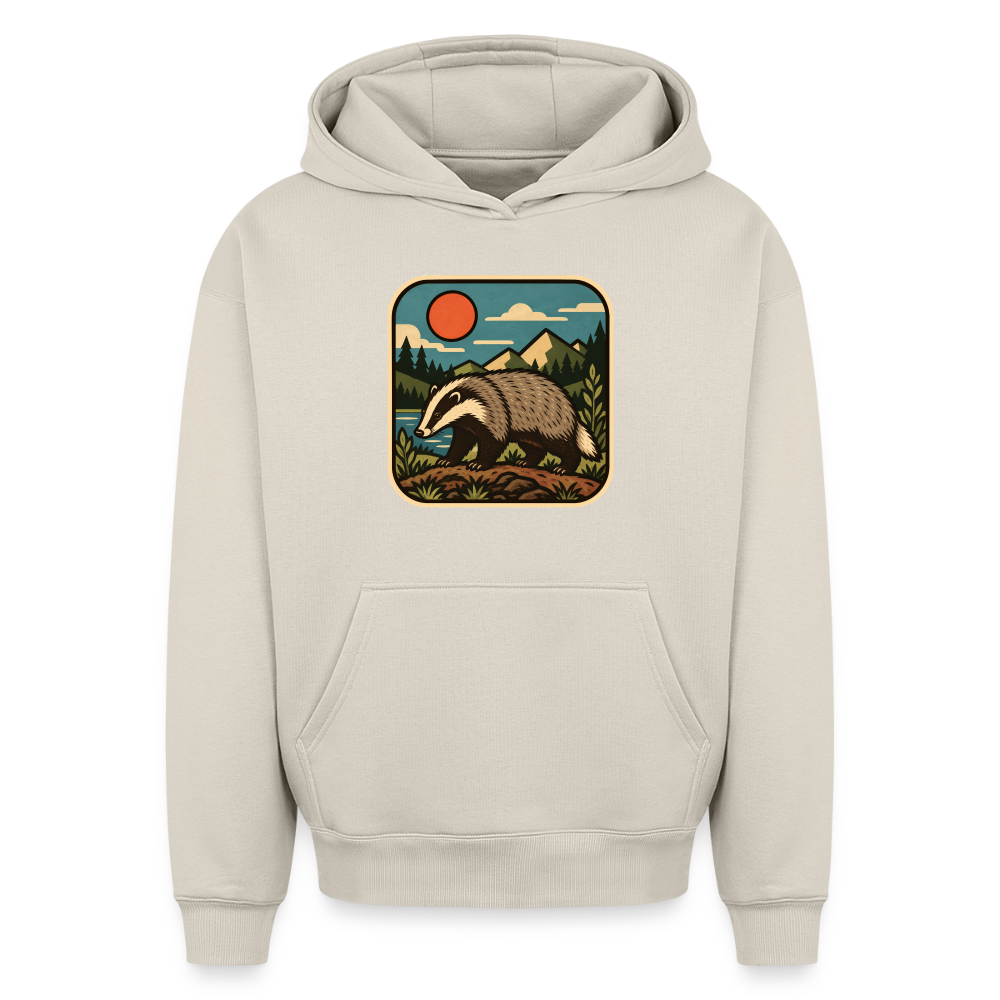 Dachs Oversized Heavyweight Hoodie - Beige