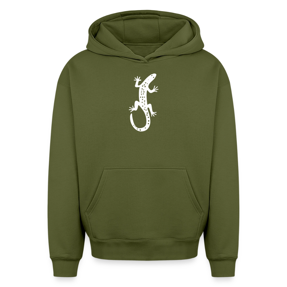 Salamander Oversized Heavyweight Hoodie - Khaki