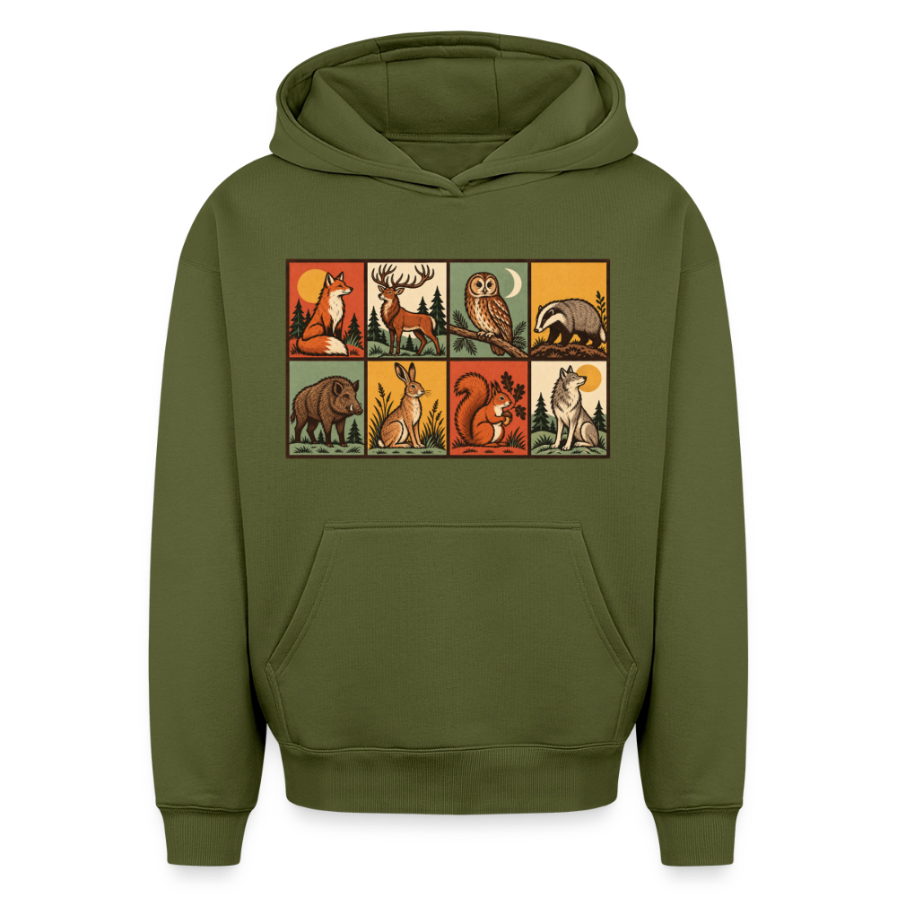 Waldtiere Oversized Heavyweight Hoodie - Khaki