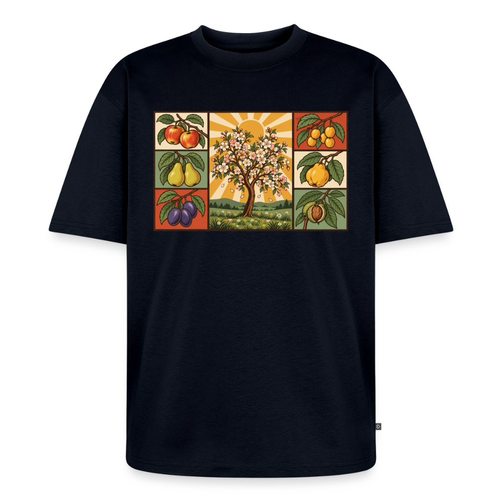 Obstbäume der Natur Premium Oversized Bio T-Shirt - Navy