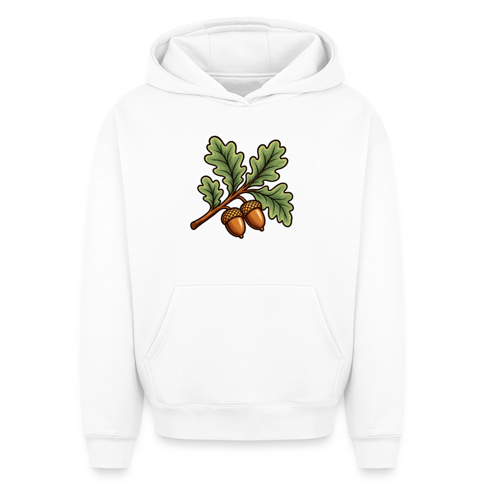 Eichelzweig Oversized Heavyweight Hoodie - Weiß