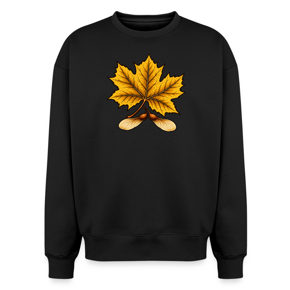 Ahornblatt Oversized Heavyweight Sweater - Schwarz