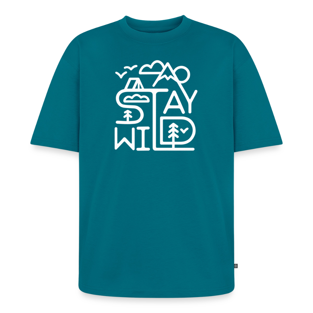 Stay Wild Premium Oversized Bio T-Shirt - Petrol