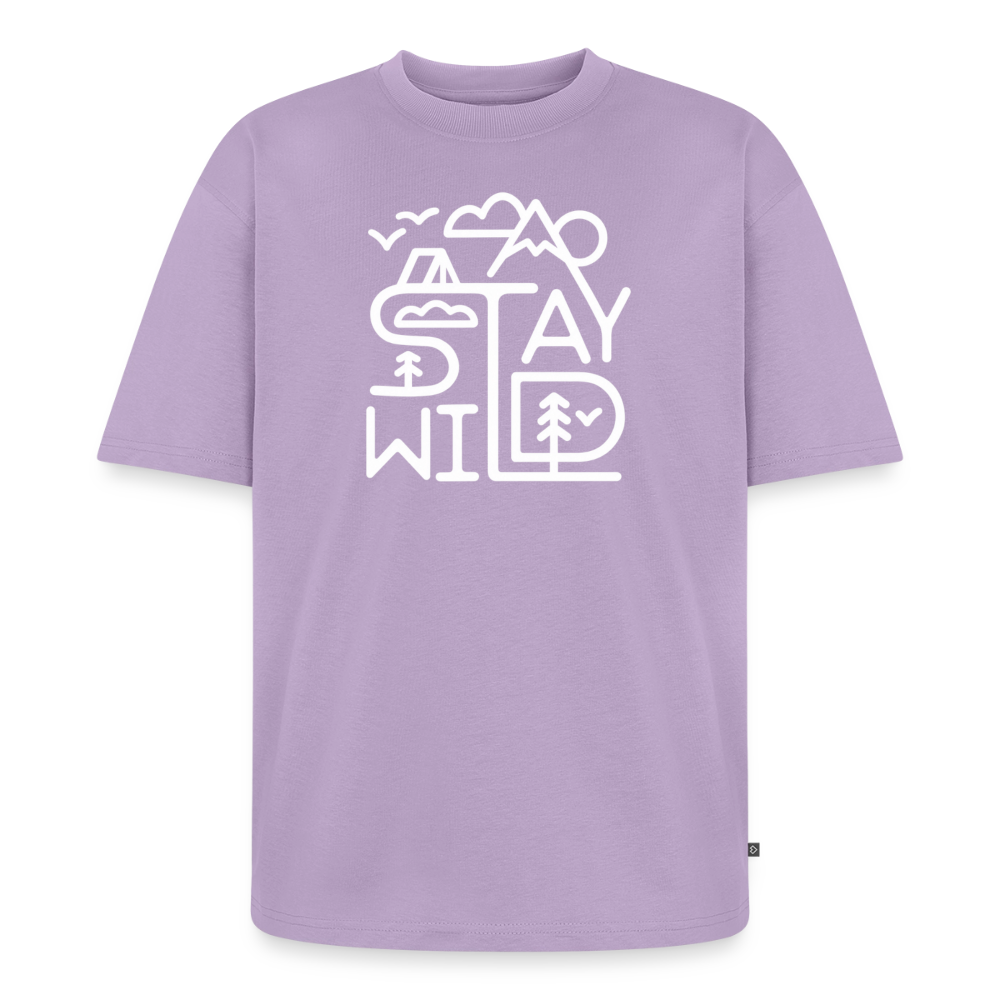 Stay Wild Premium Oversized Bio T-Shirt - Lavendel