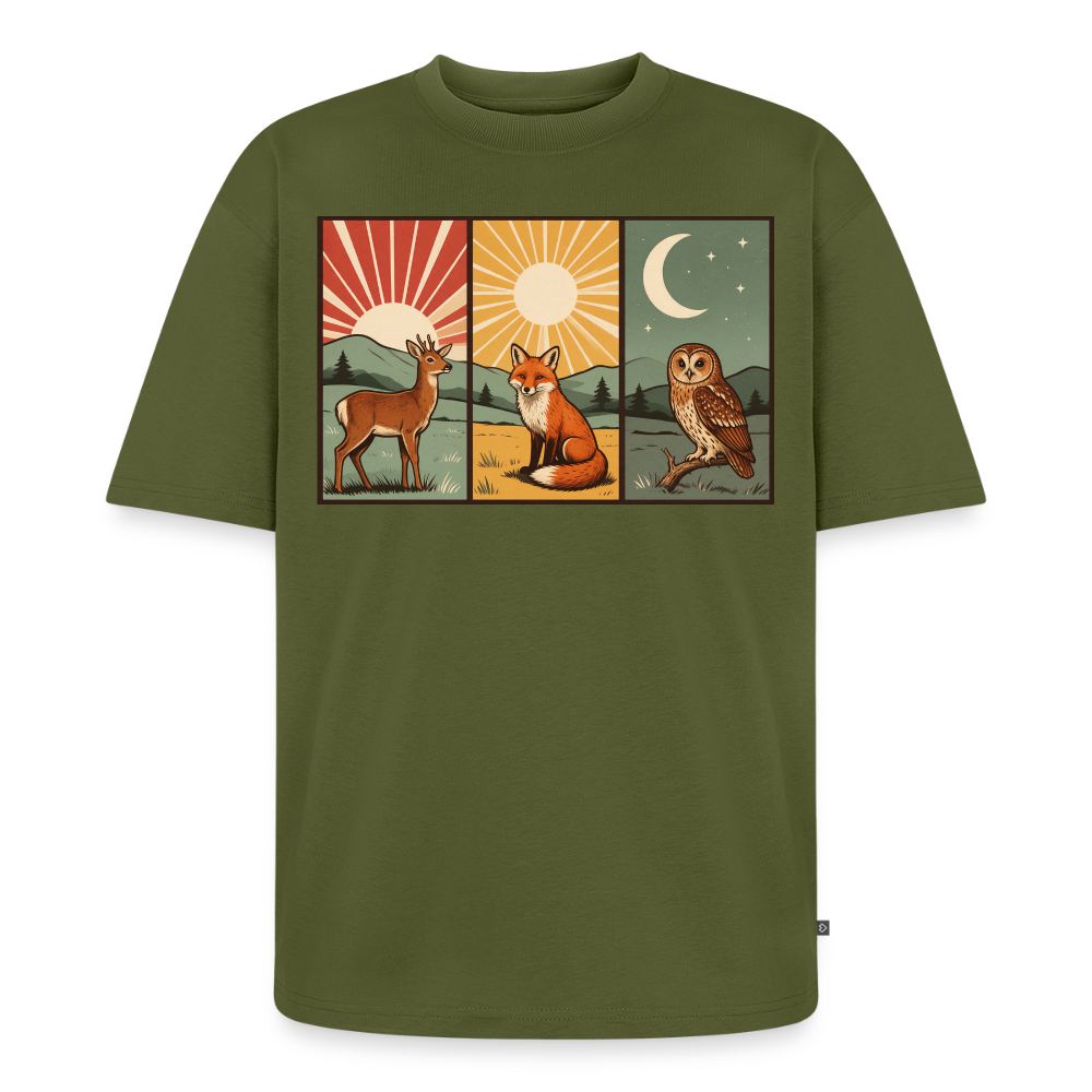 Ein Tag der Natur Premium Oversized Bio T-Shirt - Khaki