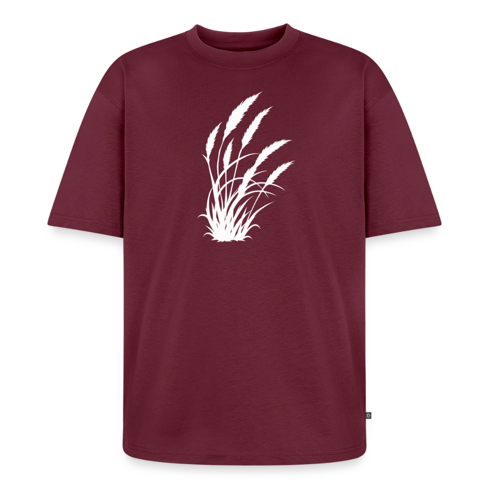 Wild Schilf Premium Oversized Bio T-Shirt - Burgunderrot