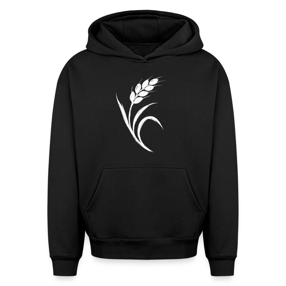 Weizen Oversized Heavyweight Hoodie - Schwarz