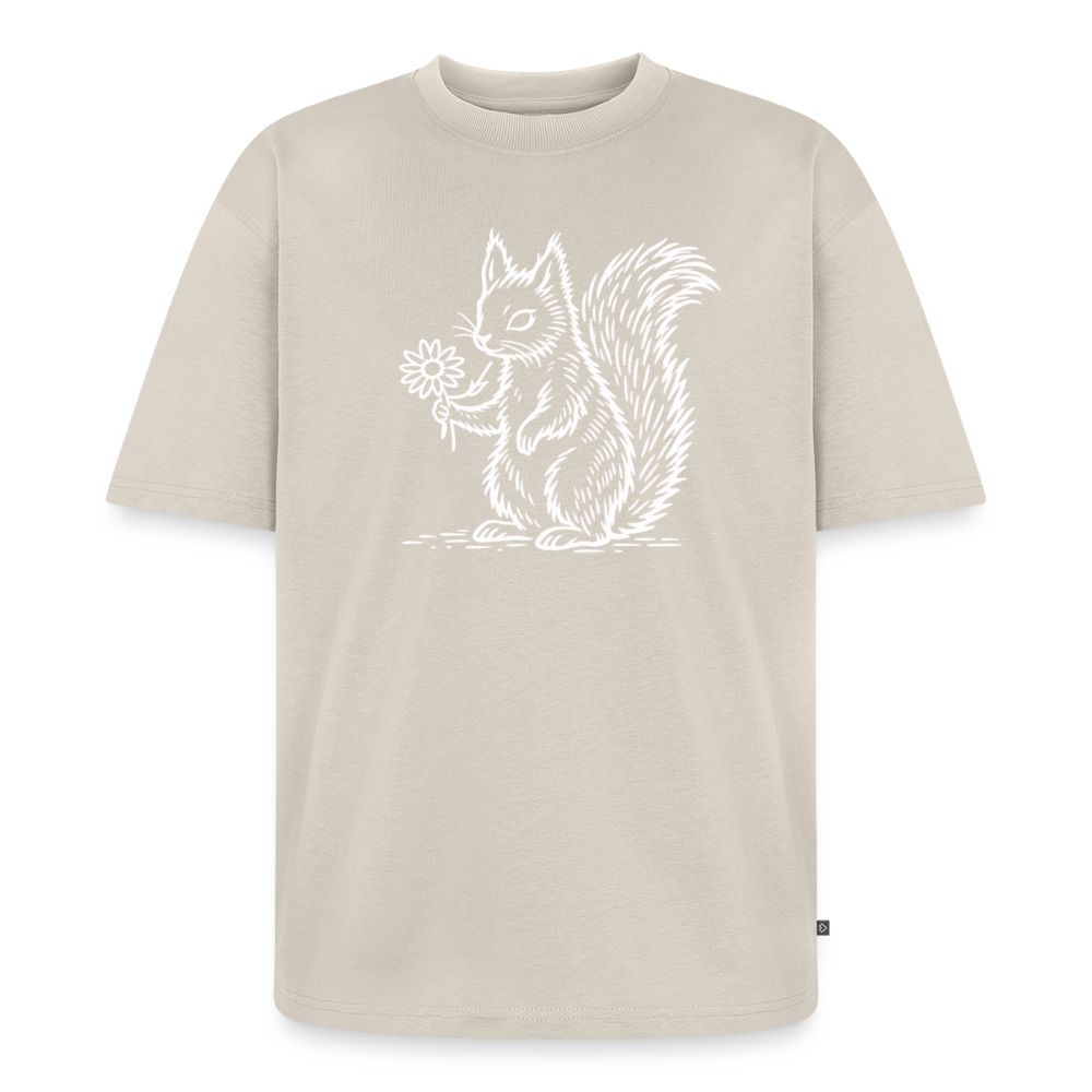 Eichhörnchen Premium Oversized Bio T-Shirt - Beige
