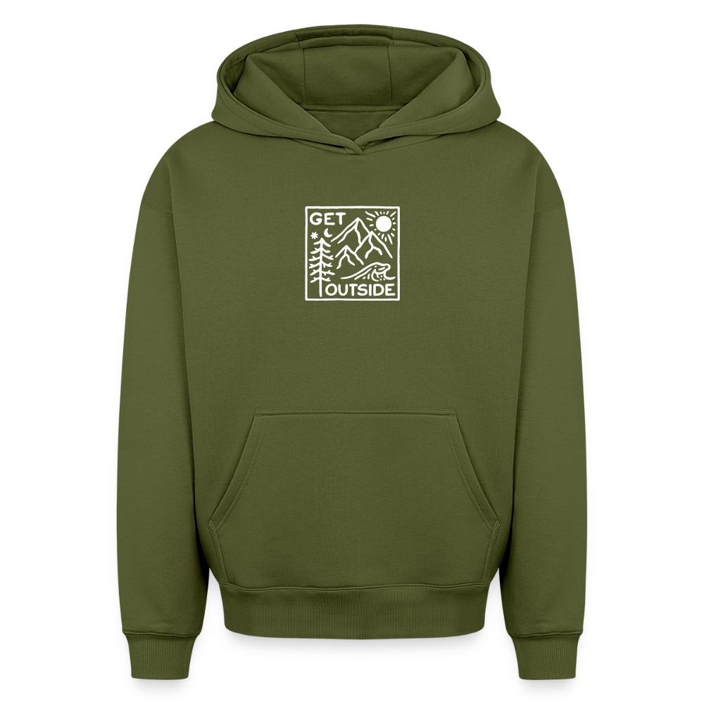 Get Outside Oversized Heavyweight Hoodie - Khaki