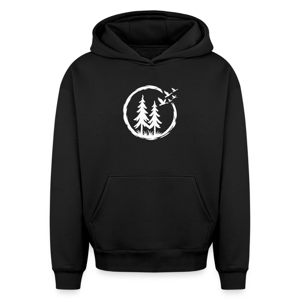 Wildgänse Oversized Heavyweight Hoodie - Schwarz