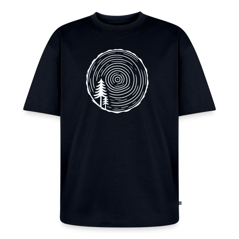Holzscheibe Premium Oversized Bio T-Shirt - Navy