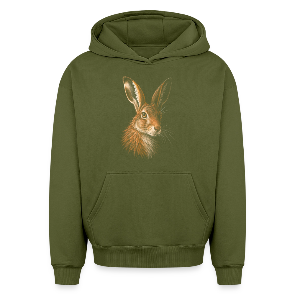 Hase Oversized Heavyweight Hoodie - Khaki