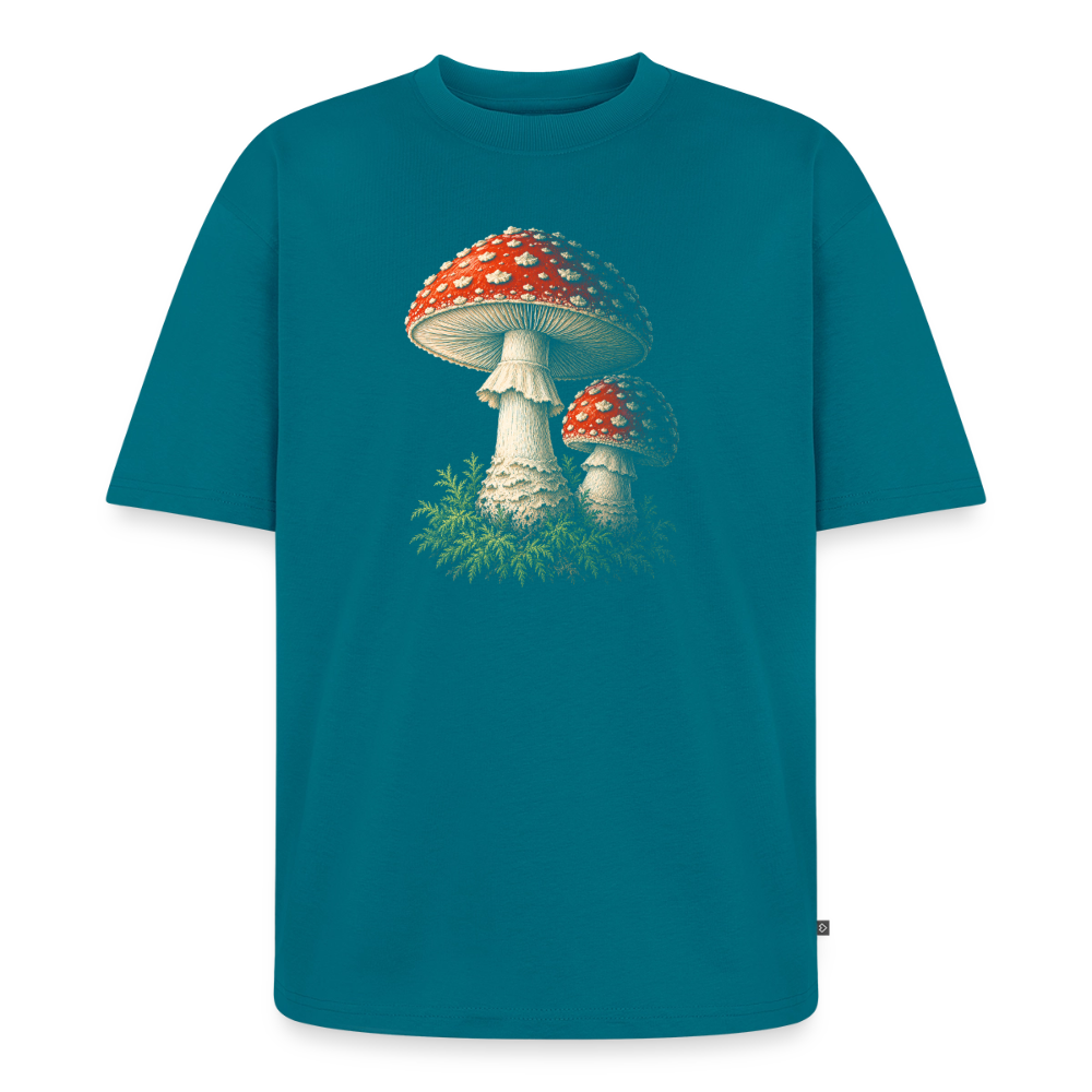 Fliegenpilz Premium Oversized Bio T-Shirt - Petrol