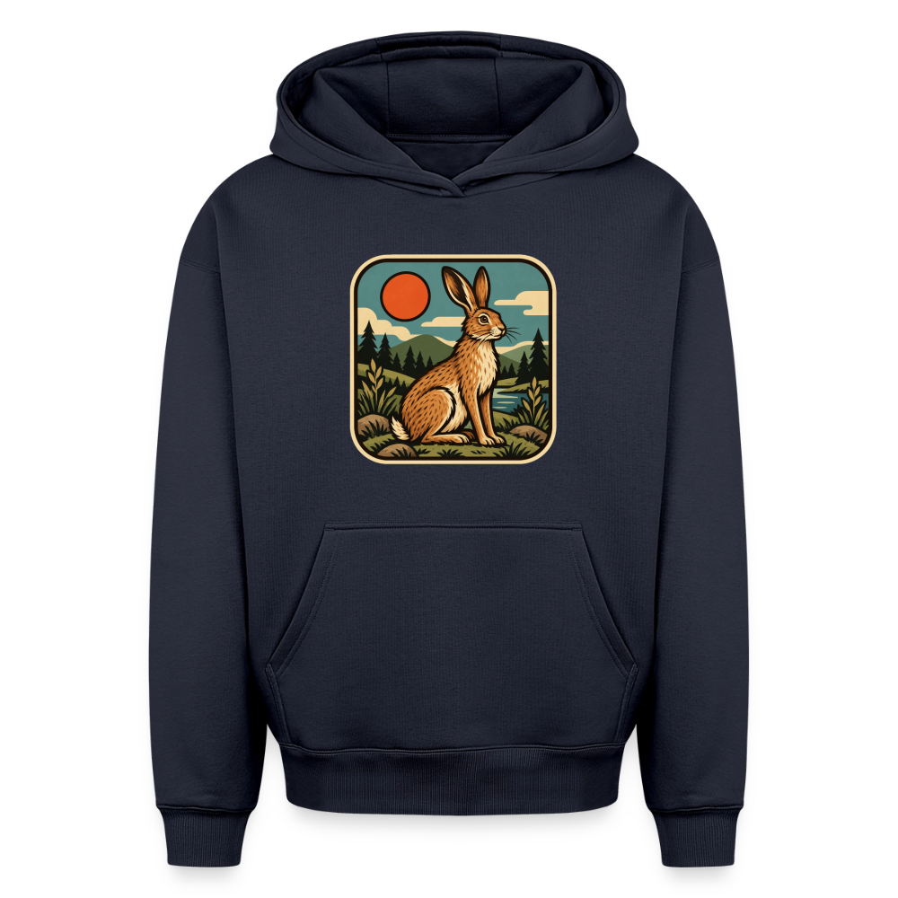 Hase Oversized Heavyweight Hoodie - Navy