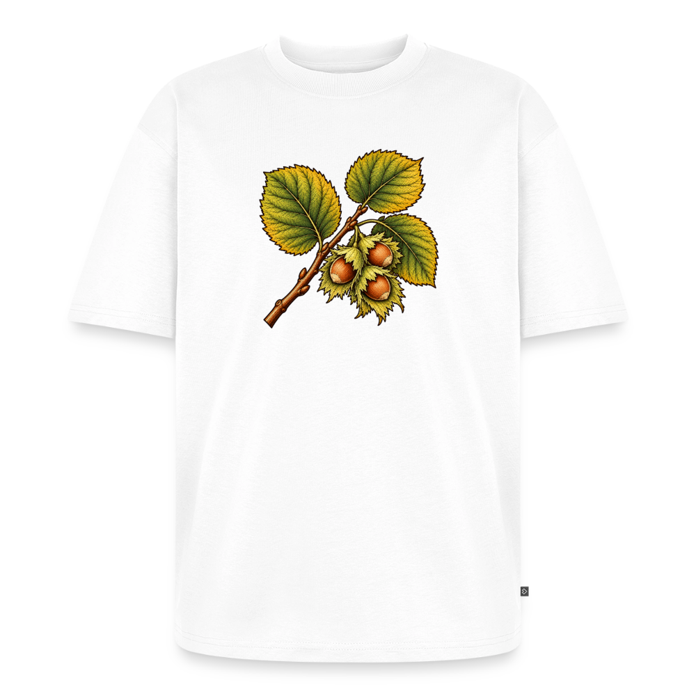 Haselzweig Premium Oversized Bio T-Shirt - Weiß