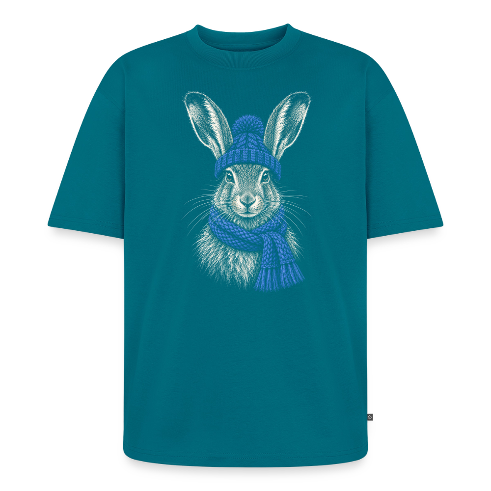 Feldhase Premium Oversized Bio T-Shirt - Petrol