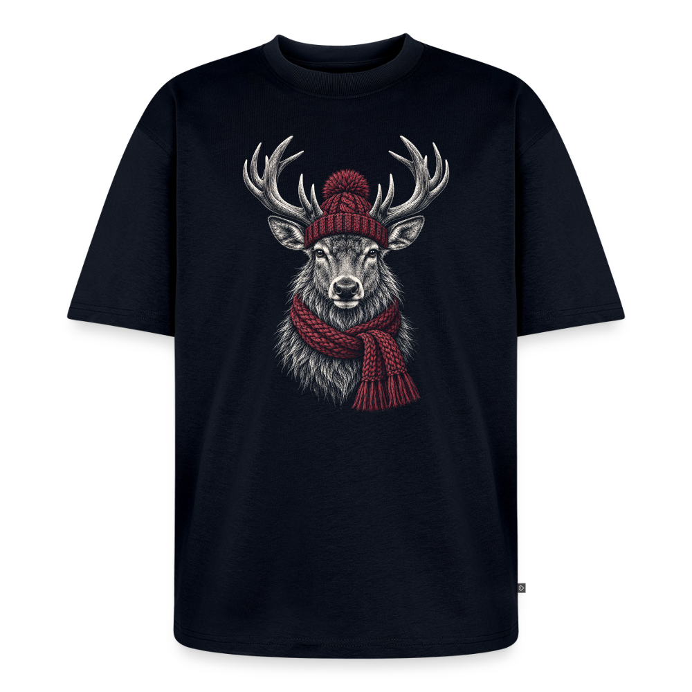 Hirsch Premium Oversized Bio T-Shirt - Navy
