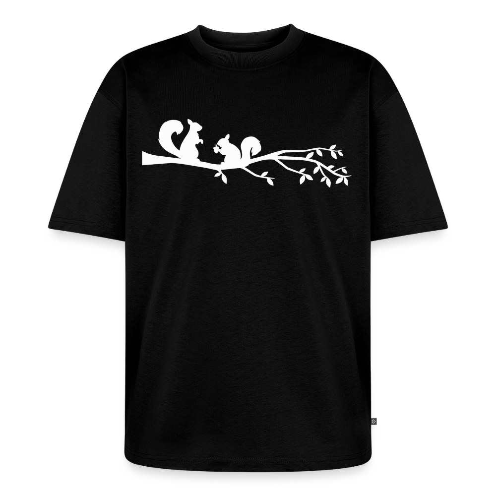 Eichhörnchen Premium Oversized Bio T-Shirt - Schwarz
