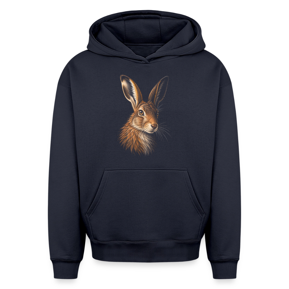 Hase Oversized Heavyweight Hoodie - Navy