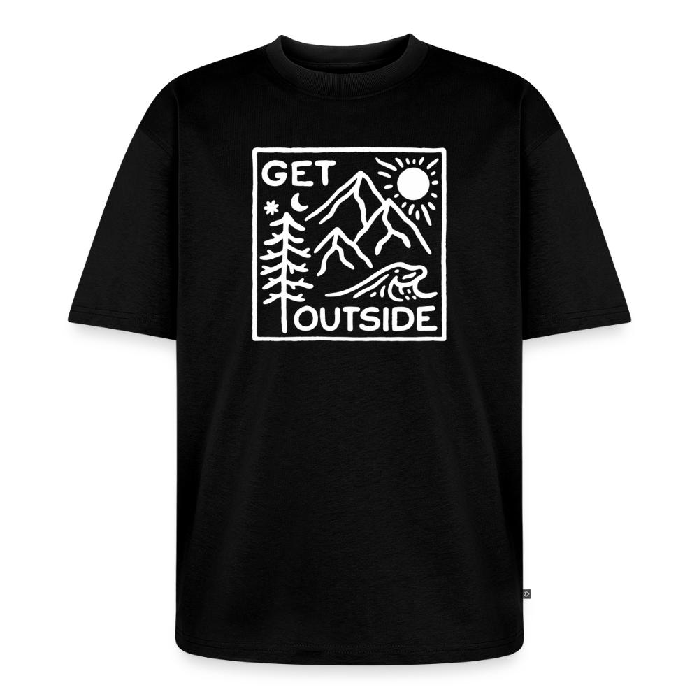 Get Outside Premium Oversized Bio T-Shirt - Schwarz