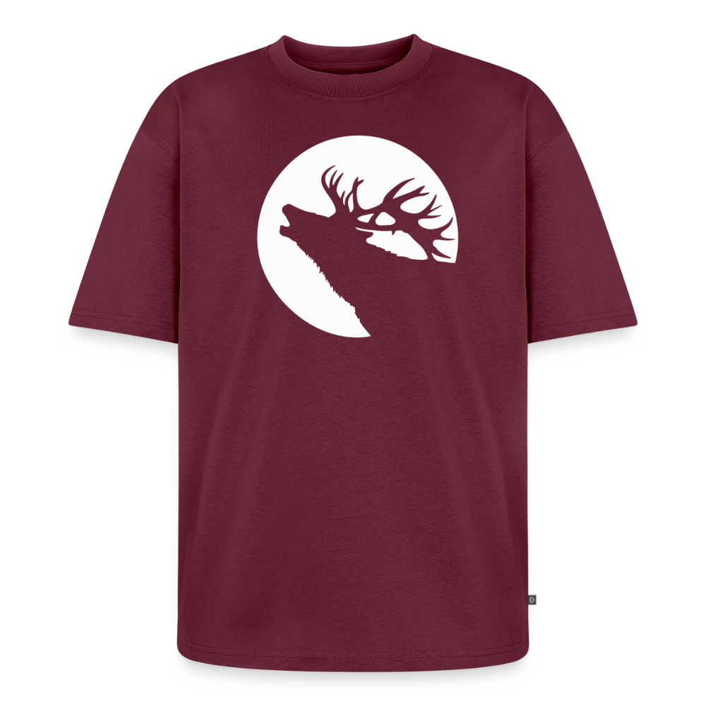 Hirsch Premium Oversized Bio T-Shirt - Burgunderrot