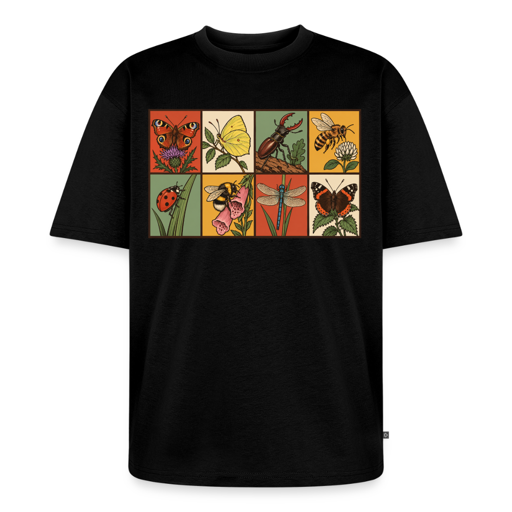 Insekten der Natur Premium Oversized Bio T-Shirt - Schwarz