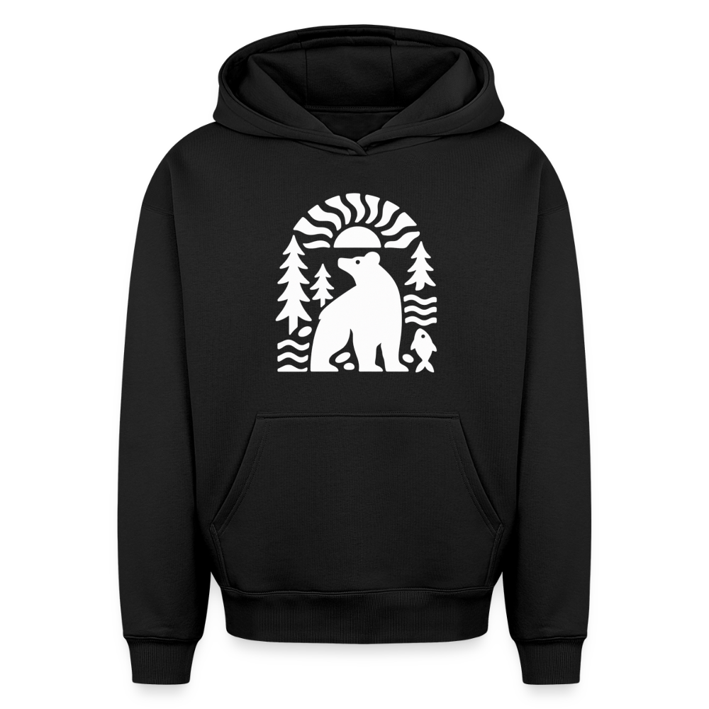 Bär Oversized Heavyweight Hoodie - Schwarz