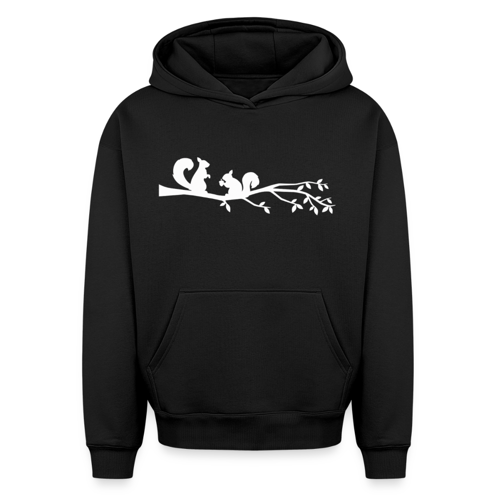 Eichhörnchen Oversized Heavyweight Hoodie - Schwarz