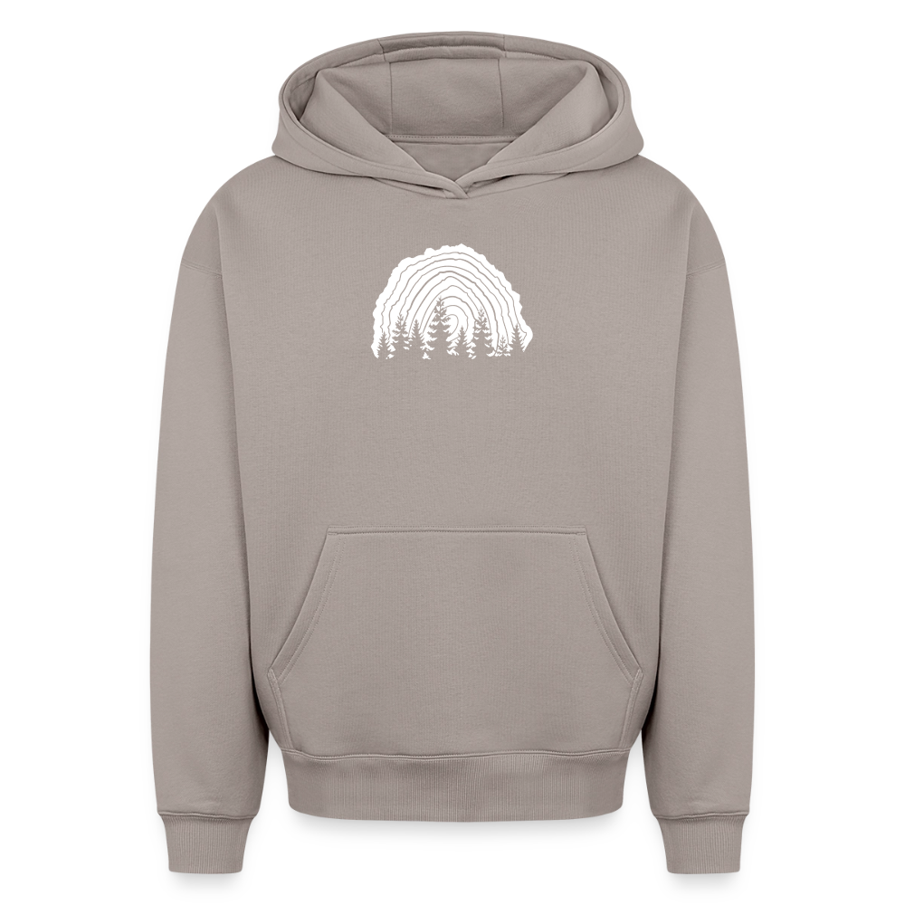 Holzschnitt Oversized Heavyweight Hoodie - Taupe