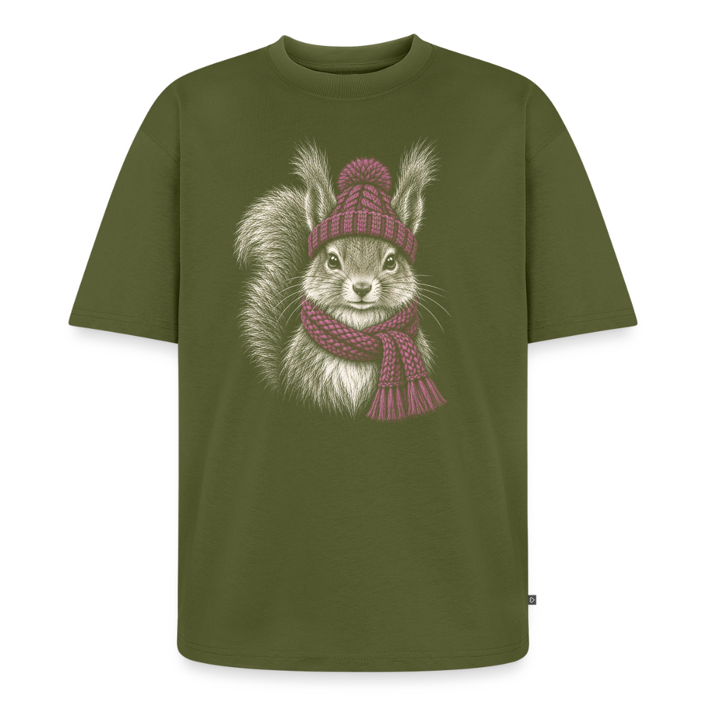 Eichhörnchen Premium Oversized Bio T-Shirt - Khaki