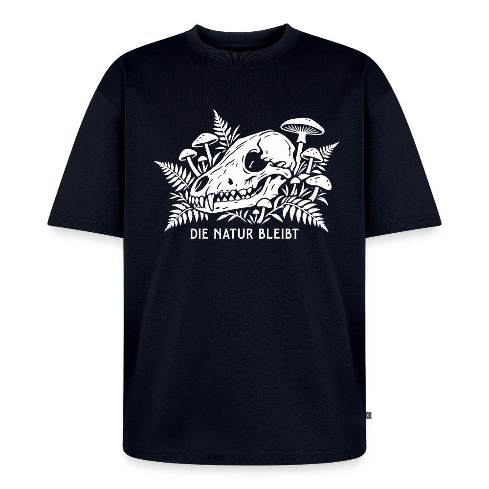 Die Natur bleibt Premium Oversized Bio T-Shirt - Navy