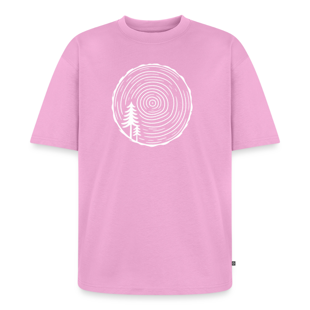 Holzscheibe Premium Oversized Bio T-Shirt - Verwaschenes Rosa