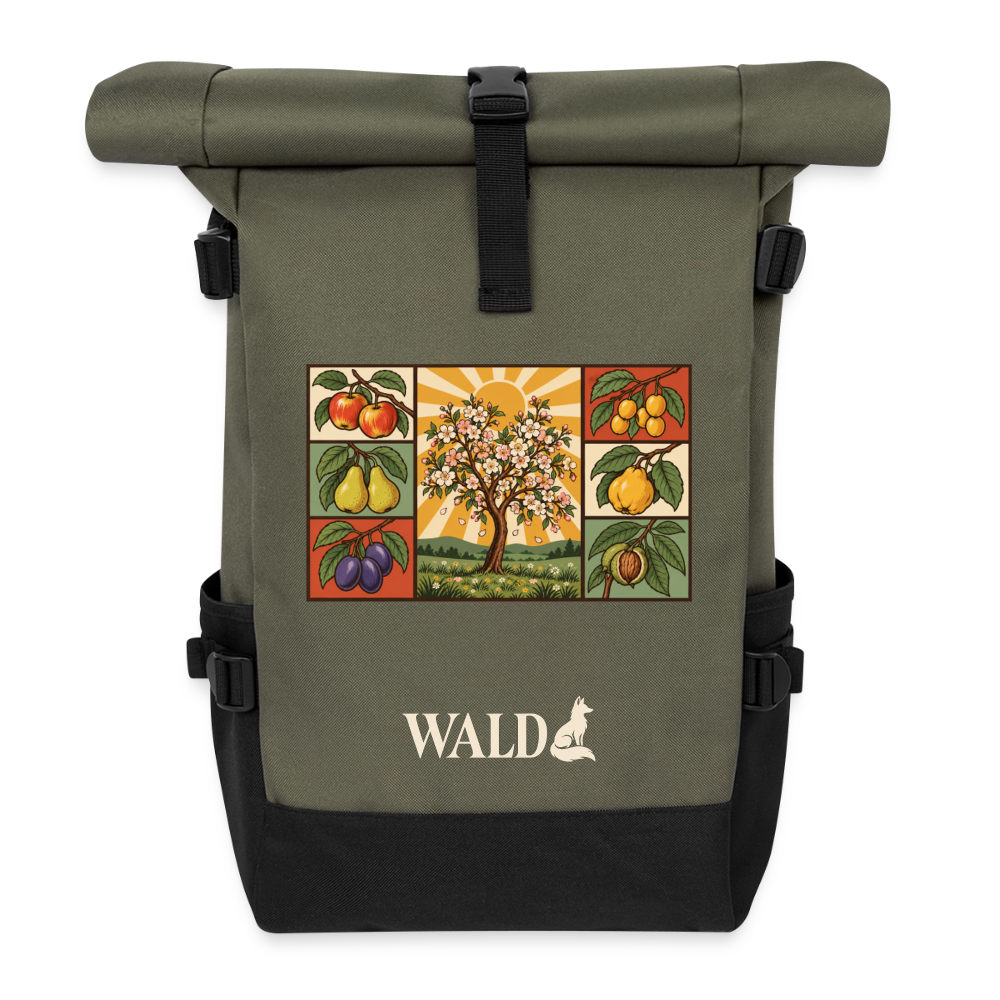 Wiesenobst Rolltop Rucksack - Olive/Schwarz