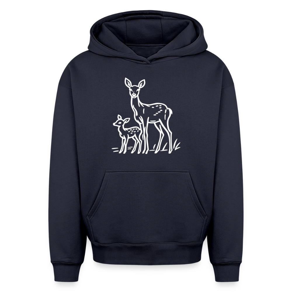 Rehe Oversized Heavyweight Hoodie - Navy