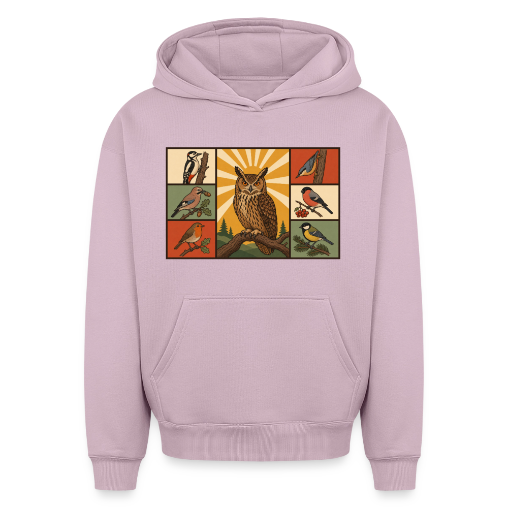 Wald Eule Oversized Heavyweight Hoodie - Altrosa