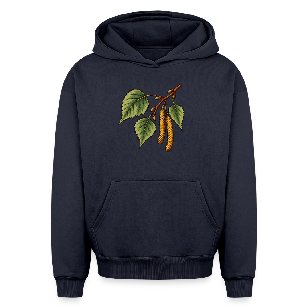 Birken Zweig Oversized Heavyweight Hoodie - Navy