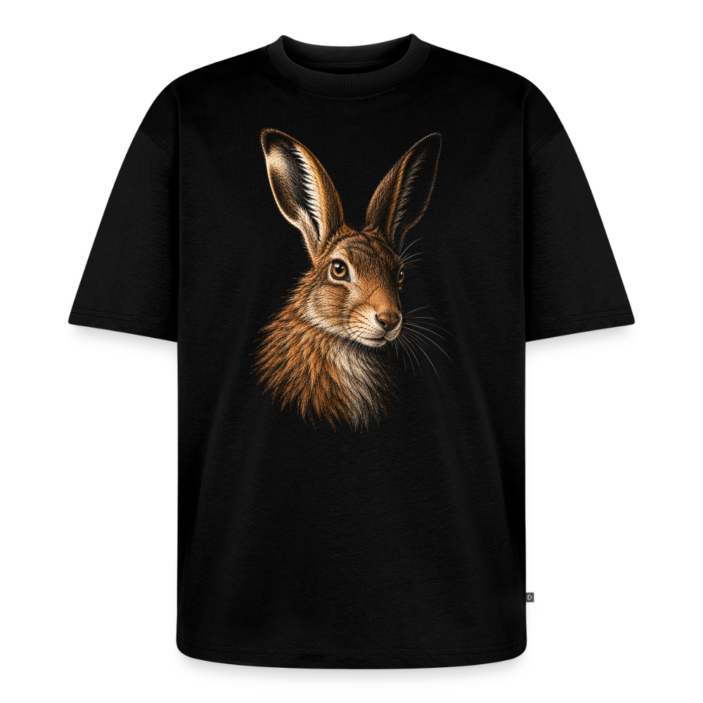 Hase Premium Oversized Bio T-Shirt - Schwarz
