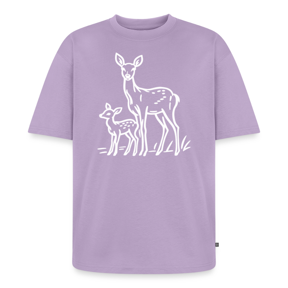 Reh Familie Premium Oversized Bio T-Shirt - Lavendel