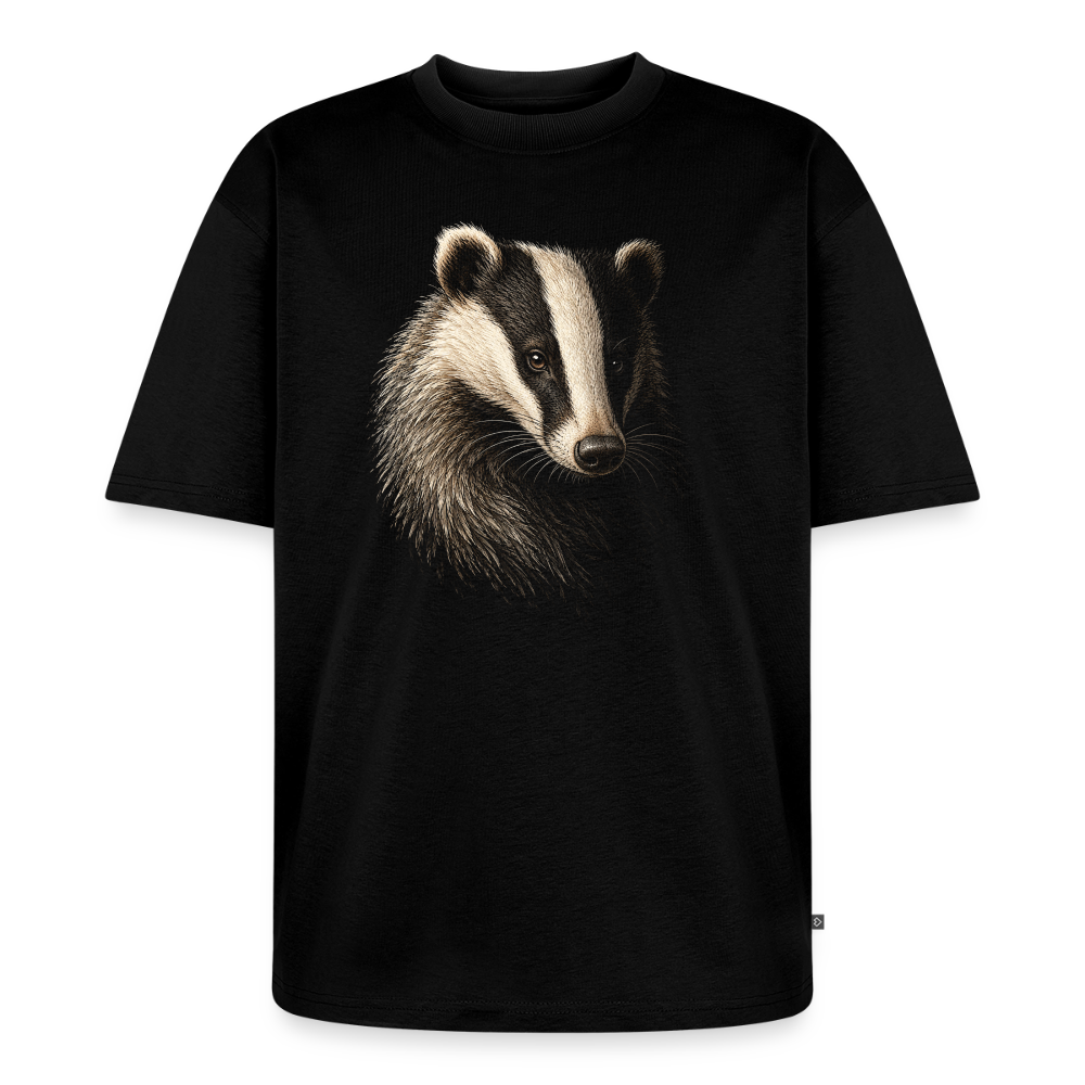 Dachs Premium Oversized Bio T-Shirt - Schwarz