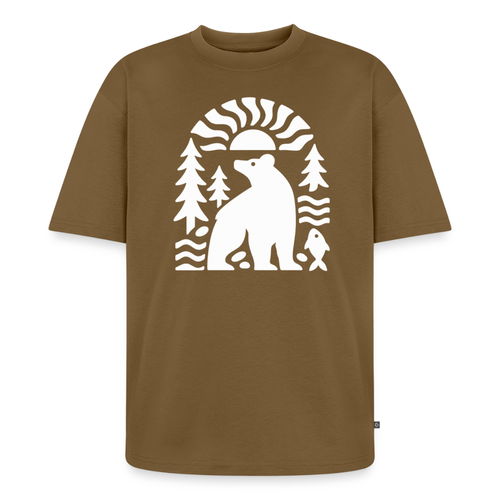 Waldbär Premium Oversized Bio T-Shirt - Nussbraun