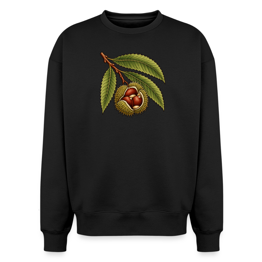 Esskastanie Oversized Heavyweight Sweater - Schwarz