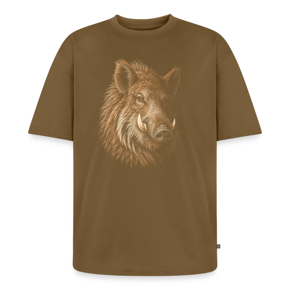 Eber Premium Oversized Bio T-Shirt - Nussbraun