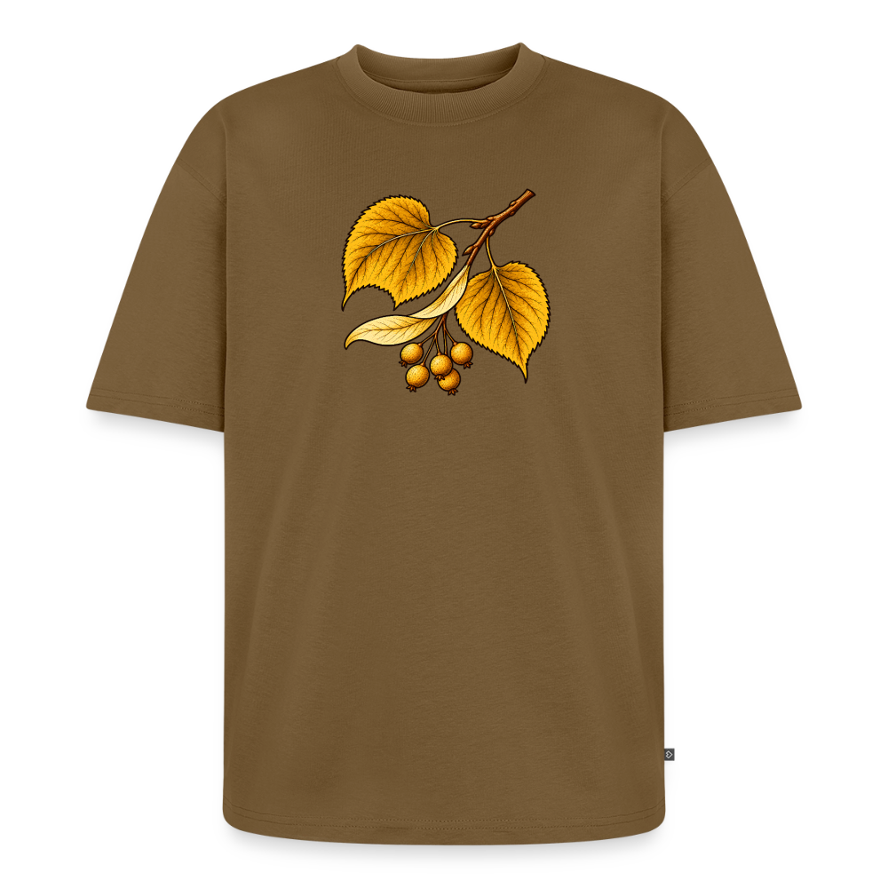 Lindenzweig Premium Oversized Bio T-Shirt - Nussbraun