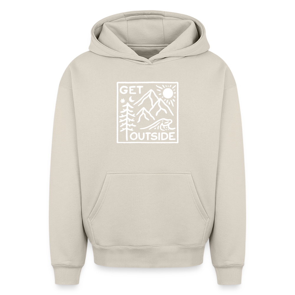 Get Outside Oversized Heavyweight Hoodie - Beige