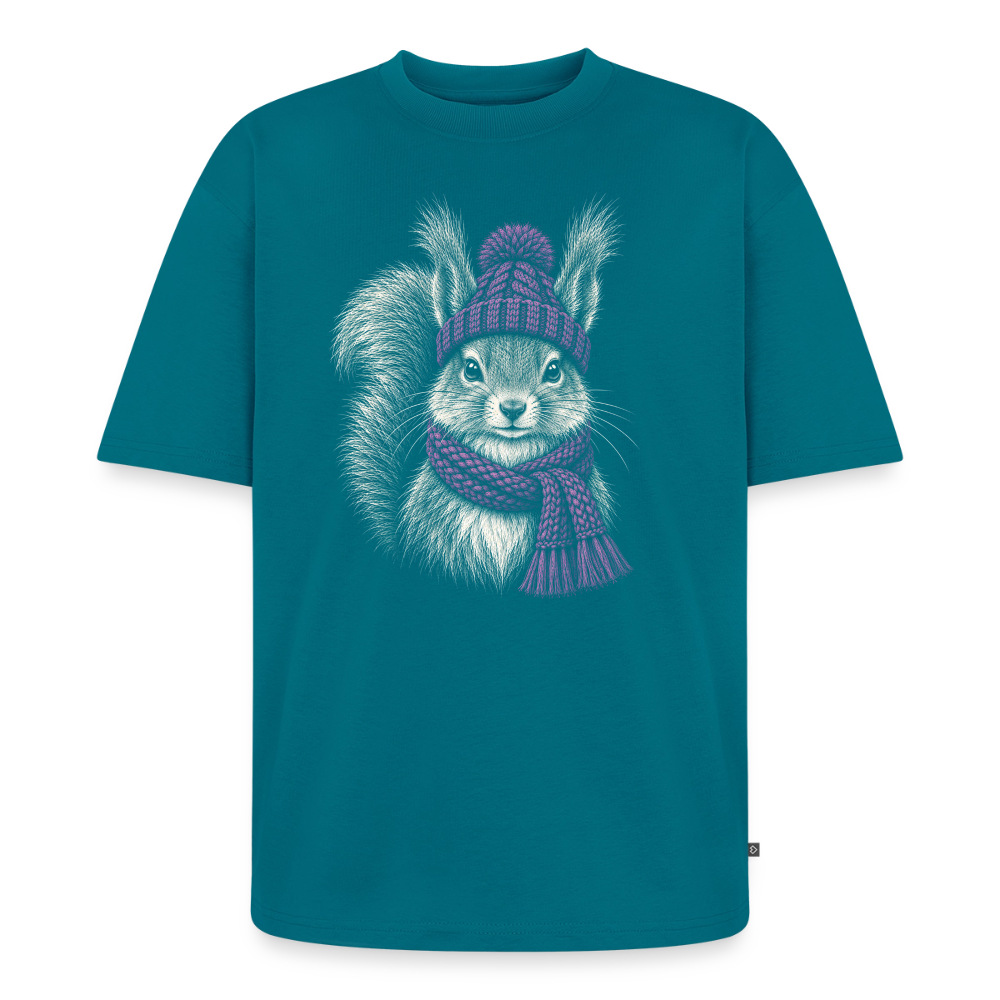Eichhörnchen Premium Oversized Bio T-Shirt - Petrol