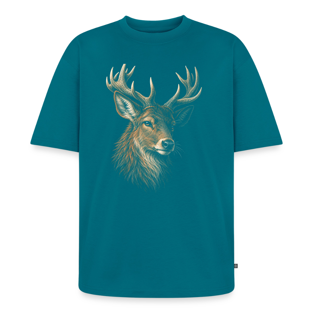 Hirsch Premium Oversized Bio T-Shirt - Petrol