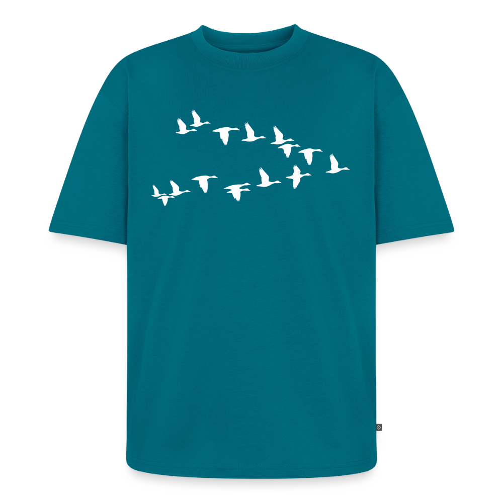 Wildgänse Premium Oversized Bio T-Shirt - Petrol