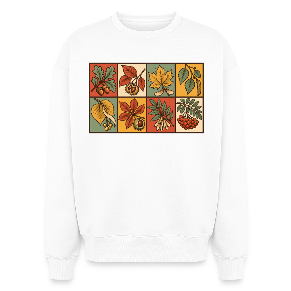 Waldblätter Oversized Heavyweight Sweater - Weiß