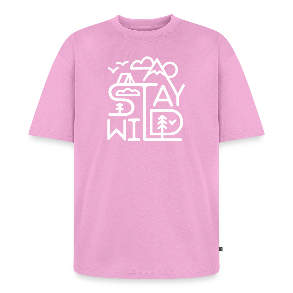 Stay Wild Premium Oversized Bio T-Shirt - Verwaschenes Rosa