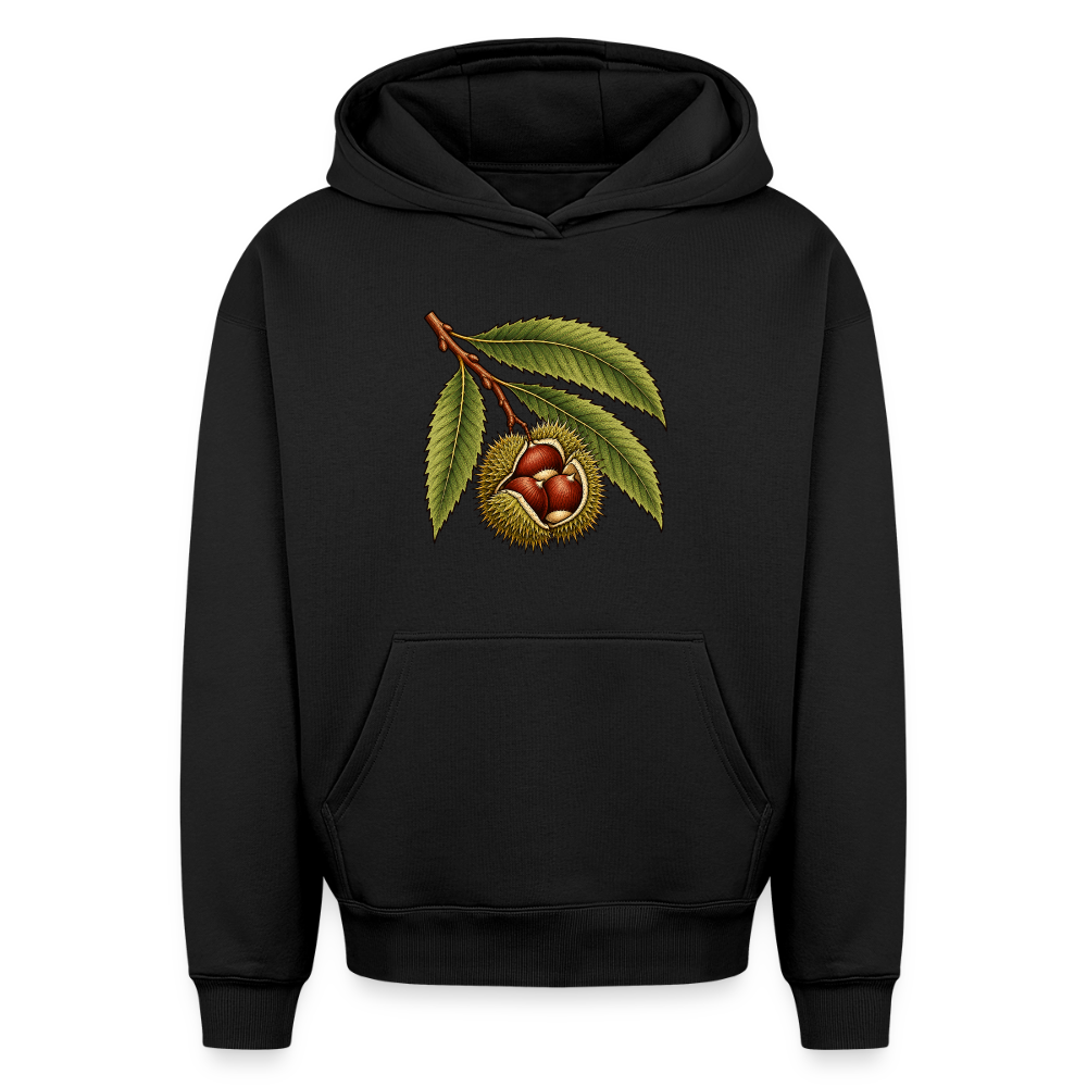 Esskastanie Oversized Heavyweight Hoodie - Schwarz